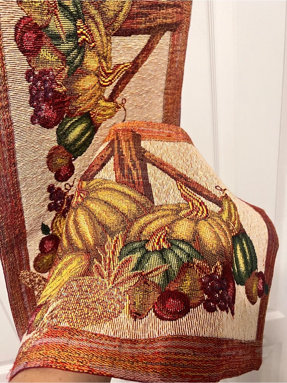 Harvest Cornucopia/Apples Tapestry Table Runner - 12 3/4